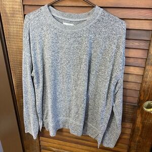 Lucky Brand Heathered Gray Long Sleeve Crew Neck Pullover Sweater L G